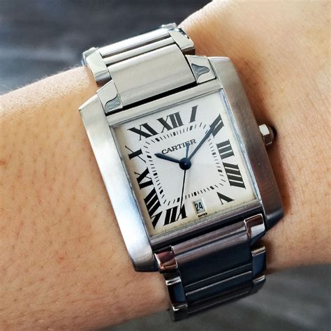 cartier tank watch stainless steel|cartier tank francaise 2302.